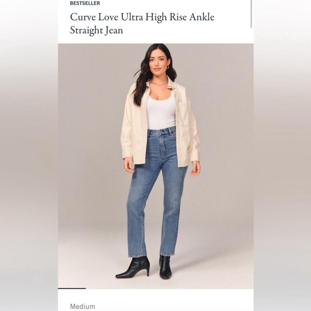 Abercrombie-fitch Women's Blue and Cream Jeans